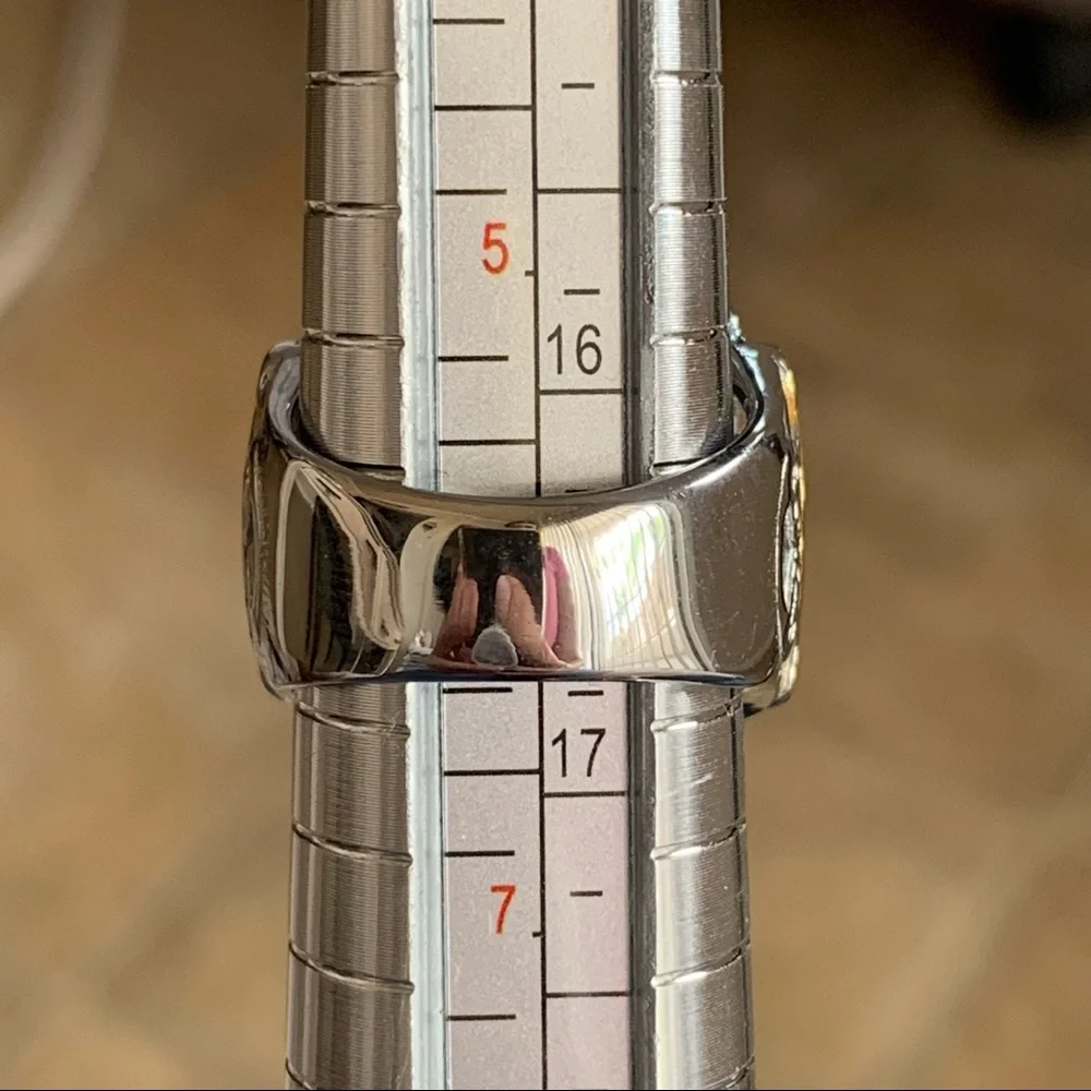 Rare Smokey Quartz Statement Ring Size 6.25/6.5 Stamped 316L SS Stainless Steel - Picture 10 of 17